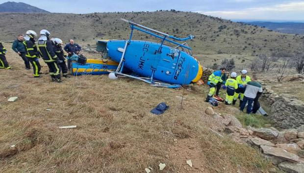 El aparato que se estrelló en la sierra de Madrid