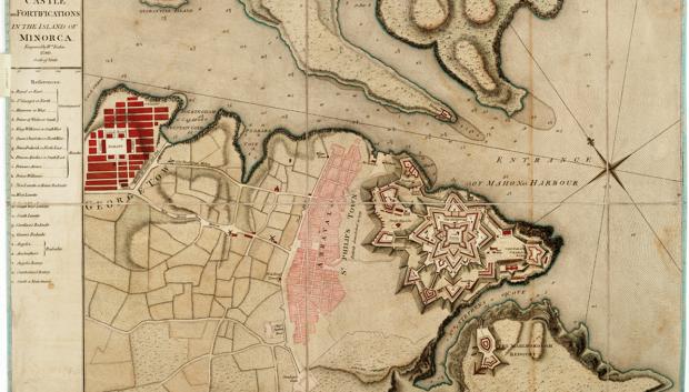 Plano del castillo y sus fortificaciones en 1780