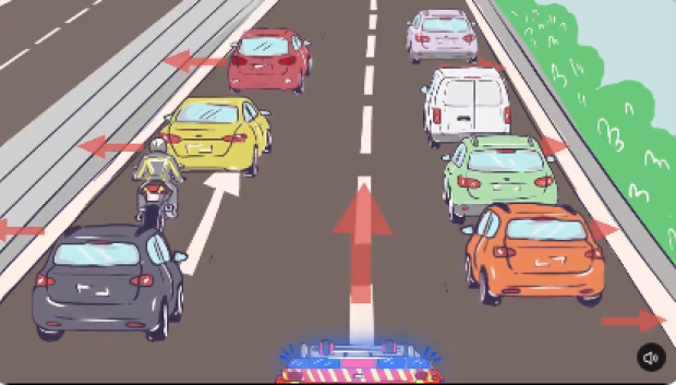 Cuando solo hay dos carriles, es más sencillo