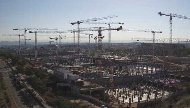 Imagen de las obras en la Ciudad de la Justicia de Madrid