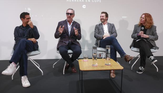 Alberto Herrera, Carlos Herrera, Jorge Bustos y María José Navarro, este martes en Madrid