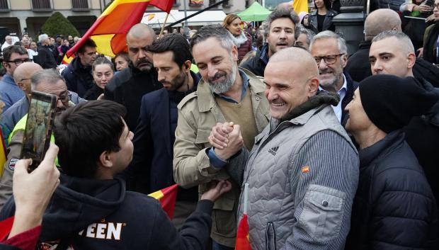 El presidente nacional de Vox, Santiago Abascal, participa en un acto público del partido en Ponferrada