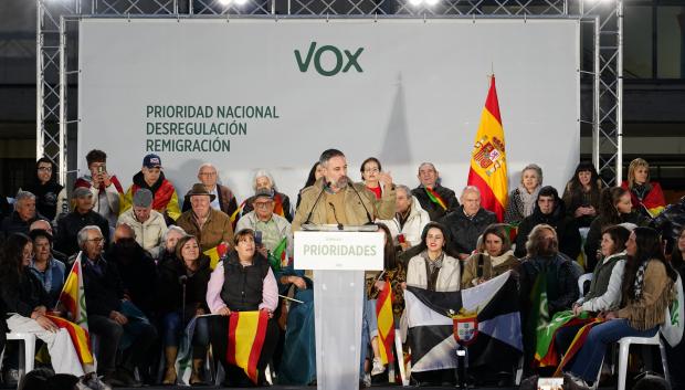 El presidente nacional de Vox, Santiago Abascal, participa en un acto público del partido en Ponferrada