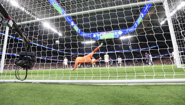 Thibaut Courtois, durante el partido de Champions ante el Leipzig