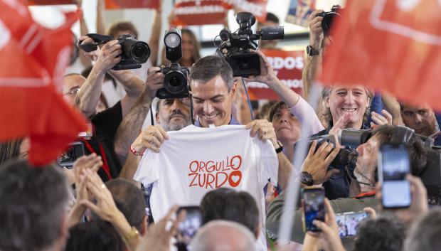 Pedro Sánchez, en el mitin de Burgos del pasado miércoles