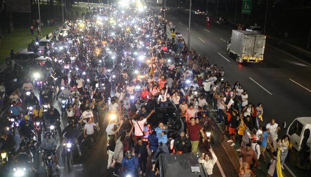 Corina Machado en su llegada a Caracas