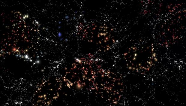 Representación de la estructura a gran escala del universo