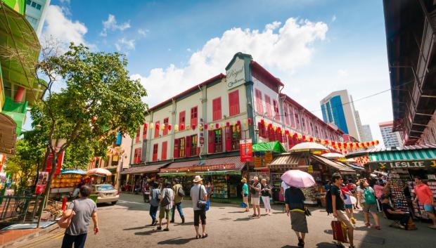 Turistas en el barrio chino de Singapur