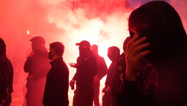 Encapuchados radicales en Bilbao