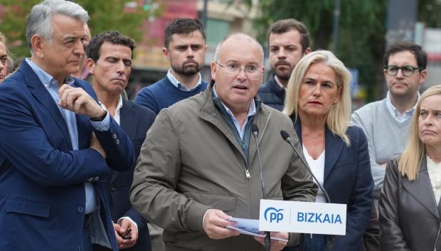 El secretario general del PP, Miguel Tellado, este martes en Bilbao