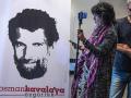 Foto de pancarta con rostro del activista y empresario Osman Kavala
