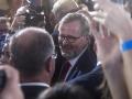 El líder del Partido Cívico, Petr Fiala en la sede de la coalición 'SPOLU'