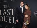 Actor Ben Affleck and actress and singer Jennifer Lopez at the premiere of "The Last Duel" on Saturday, Oct. 9, 2021, in New York.