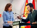 La presidenta de la Comunidad de Madrid, Isabel Díaz Ayuso, y su homólogo catalán, Pere Aragonès