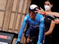 Alejandro Valverde en la salida de la Vuelta a España 2021 desde la catedral de Burgos
