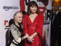 Actress Dakota Johnson with her grandmother, actress Tippi Hedren at the premiere of the film "Suspiria" in Hollywood, Wednesday, Oct. 24, 2018, in Los Angeles
