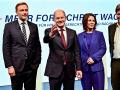 Christian Lindner,  Annalena Baerbock, Robert Habeck y Olaf Scholz, líderes en coalición del nuevo gobierno de Alemania