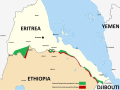 La Guerra entre Etiopía y Eritrea, mapa de 1998