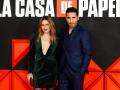 Actor Miguel Angel Silvestre and Itziar Ituño at photocall for premiere serie La Casa de Papel vol.2 in Madrid on Tuesday, 30 November 2021.