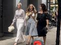 Actresses Sarah Jessica Parker, Cynthia Nixon And Kristin Davis filming "And Just Like That" Set In NYC