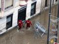 Vista de la crecida del Ebro, que avanza por la Ribera de Navarra, dejando inundaciones en localidades como Tudela,en la imagen.