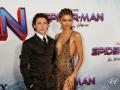 Actor Tom Holland and Zendaya at the premiere for the film Spider-Man: No Way Home in Los Angeles, California, December 13, 2021.