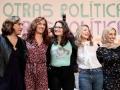 Ada Colau, Mónica García, Mónica Oltra, Yolanda Díaz y Fátima Hamed, en su acto en Valencia