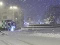Imagen de la Plaza de Cibeles tras el paso de la borrasca Filomena por Madrid