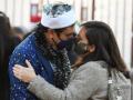Una pareja participa en las preuvas celebradas en la Puerta del Sol en Madrid