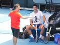 Novak Djokovic durante su entrenamiento de hoy en Melbourne Park