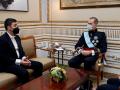 El rey Felipe VI recibe las Cartas Credenciales del embajador de la República de Armenia, Sos Avestyan, esta jueves en el Palacio Real de Madrid.