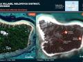 Imágenes tomadas por satélite de Tonga, antes y después de la erupción del volcán