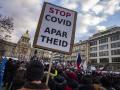 Manifestación antivacunas en la República Checa, el 30 de enero