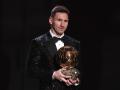 Soccerplayer Lionel Messi during the 65th Ballon d'Or ceremony in Paris, Monday, Nov. 29, 2021