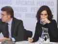 El presidente de la Xunta de Galicia, Alberto Núñez Feijóo y la presidenta de la Comunidad de Madrid, Isabel Díaz Ayuso