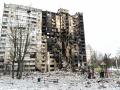 Un bloque de apartamentos en Járkov, tras un bombardeo
