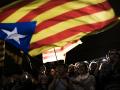 Manifestación en Cataluña en apoyo a los políticos catalanes condenados por sedición, Gerona, 2017