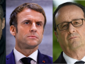 Nicholas Sarkozy, Emmanuel Macron, y François Hollande, presidentes de Francia
