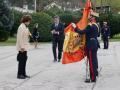 Spanish Emeritus Queen Sofia during Flag Pledge of Civilians (jura de bandera del personal civil) in El Pardo, Madrid on Saturday, 23 April 2022