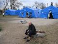 Un campamento de filtración para desplazados ucranianos, en el Donetsk