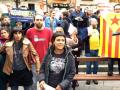 La entonces diputada autonómica de la CUP, Anna Gabriel, en un acto con radicales vascos en Vitoria, País Vasco, en 2017