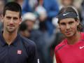 Novak Djokovic y Rafael Nadal antes de la final de Roland Garros en 2012