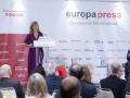 Pilar Alegría, ministra de Educación, en el desayuno informativo de Europa Press