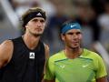 Nadal y Zverev en el inicio del partido.