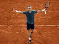 Casper Ruud celebra su victoria en semifinales de Roland Garros