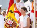 La Reina Letizia, durante la entrega de la enseña nacional a la Fuerza de Guerra Naval Especial en Murcia