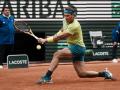Rafael Nadal durante su partido de primera ronda en Roland Garros