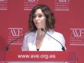 Isabel Díaz Ayuso en su intervención tras el almuerzo con la Asociación de Empresarios Valencianos en Valencia