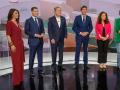 Los seis principales candidatos a la Presidencia de la Junta de Andalucía, Macarena Olona, Juanma Moreno, Juan Espadas, Juan Marín, Inmaculada Nieto y Teresa Rodríguez