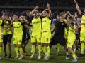 Los jugadores del Girona festejan el ascenso